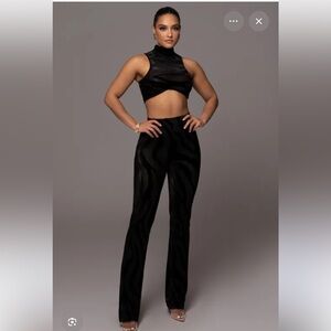 jluxlabel noir zebra after midnight pants and crop top